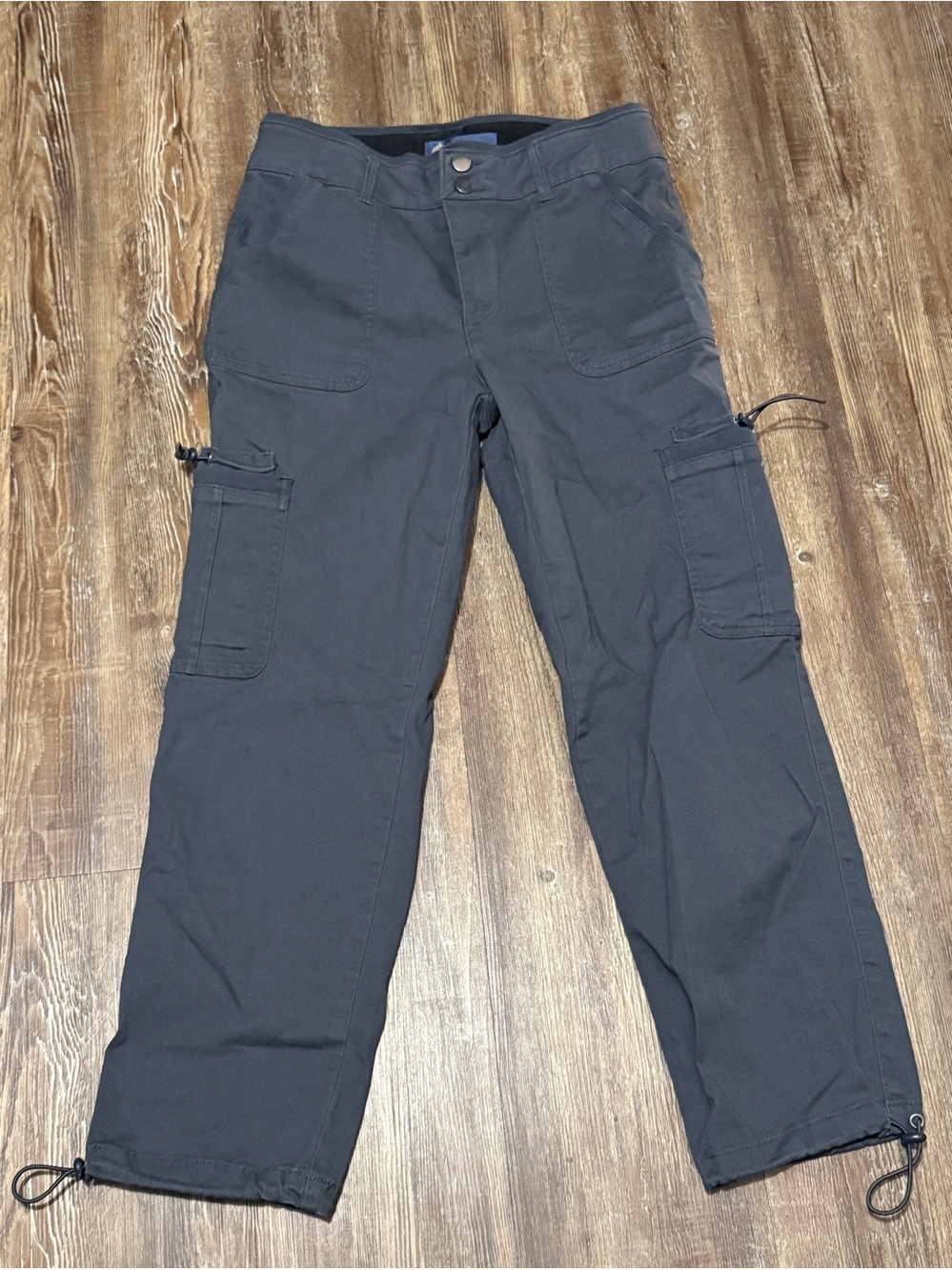 Democracy Ab Solution Cargo Joggers Women's 6 High Rise Stretchy in Charcoal Gra